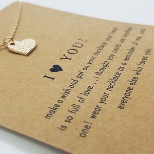 New I love you/ I heart you necklace